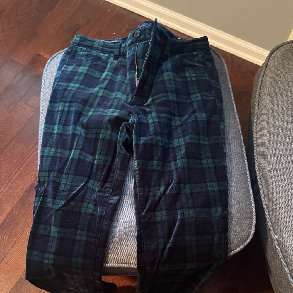 Talbots black watch plaid velvet